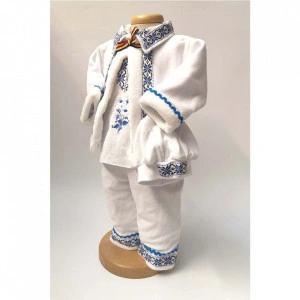 Set botez traditional baietel, trusou botez landou, lumanare si costum national baiat, Denikos® 967 - Img 6