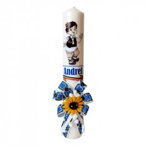 Set costum botez, trusou si lumanare personalizata, decor traditional, Denikos® C9001 - Img 3
