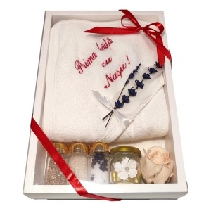 Set prima baita cu nasii, set baita dupa botez, rosu, Denikos NK88