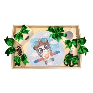 Set tava mot panda aviator, baietel 1 an, fundite verzi Denikos® TV006