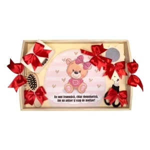 Set tava mot ruperea turtei tema Ursulet, fetita, funda Rosie, Denikos® TV080