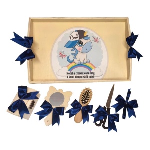 Set tava mot tema Unicorn, baietel 1 an, fundite bleumarin, Denikos® TV055 - Img 2