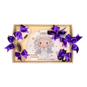 Set tavita mot ruperea turtei tema ingeras, fetita, fundite Mov, Denikos® TV034