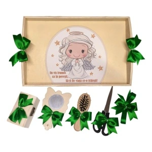 Set tavita mot ruperea turtei tema ingeras, fetita, fundite Verde, Denikos® TV039 - Img 2