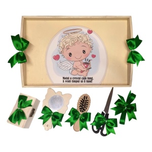 Set tavita mot ruperea turtei tema ingeras, fundite culoare verde, Denikos® TV029 - Img 2