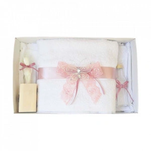 Trusou botez dantela roz pudra si fluturas Denikos® 420