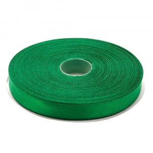 Panglica funda saten 1 cm latime, culoare verde, Denikos, rola 22 m