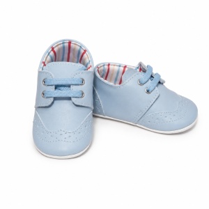 Pantofiori bleu pentru botez baieti - eleganti, comozi si usori pentru bebelusi, Denikos® H057