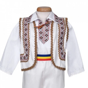 Set botez traditional baiat, trusou botez landou, lumanare si costum national, Denikos® C9290 - Img 4