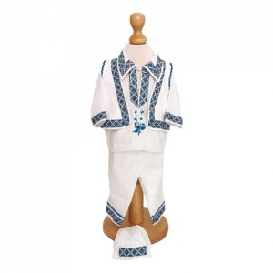 Set hainute botez, trusou si lumanare personalizata, decor traditional, Denikos® C9003 - Img 2