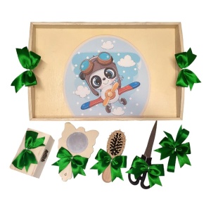 Set tava mot panda aviator, baietel 1 an, fundite verzi Denikos® TV006 - Img 2