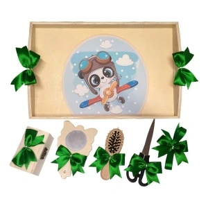 Set tava mot panda aviator, baietel 1 an, fundite verzi Denikos® TV006 - Img 2