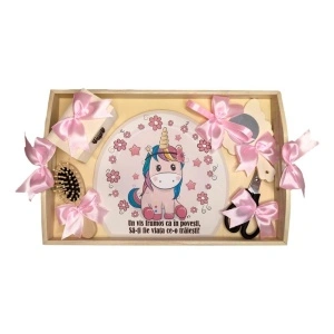 Set tava mot ruperea turtei tema Unicorn, fetita, fundite Roz, Denikos® TV065