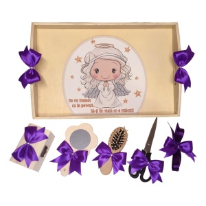 Set tavita mot ruperea turtei tema ingeras, fetita, fundite Mov, Denikos® TV034 - Img 2