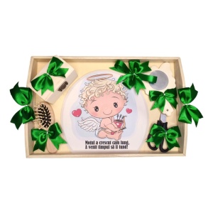 Set tavita mot ruperea turtei tema ingeras, fundite culoare verde, Denikos® TV029