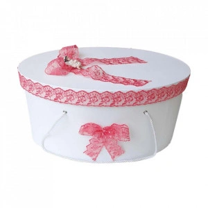 Set trusou botez, cutie trusou si lumanare, dantela si Ingeras, decor Corai, Denikos® 563 - Img 2