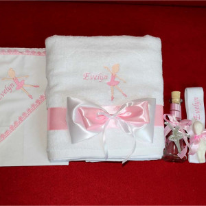 Trusou botez complet balerina personalizat cu numele copilului NKTB013