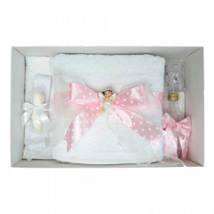Trusou botez fundita roz, cu ingeras, Denikos® 32
