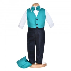 Costumas botez, turcoaz temerar, 5 piese, Denikos® H009 - Img 2