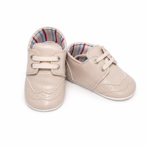 Pantofiori bej pentru botez baietel - eleganti, comozi si usori pentru bebelusi, Denikos® H056