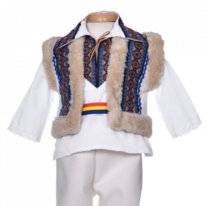 Set botez popular baiat, trusou botez landou, lumanare si costum traditional, Denikos® C9268 - Img 3