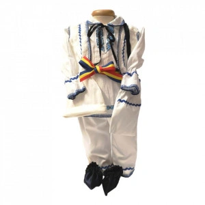 Set botez traditional baietel, trusou botez landou, lumanare si costum national baiat, Denikos® 969 - Img 5