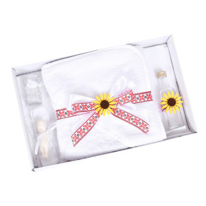 Set botez traditional fetita, rochita botez populara, trusou botez si lumanare, decor national, Denikos® C9293 - Img 5
