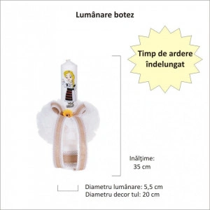 Set botez traditional fetita, trusou botez landou, lumanare si costum traditional, Denikos® 981 - Img 3