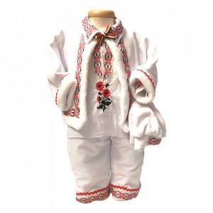 Set hainute botez, trusou si lumanare personalizata, decor traditional, Denikos® C9009 - Img 6