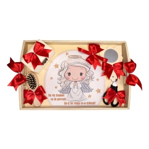 Set tavita mot ruperea turtei tema ingeras, fetita, fundite Rosii, Denikos® TV035