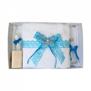 Trusou botez dantela turcoaz si fluturas Denikos® 422