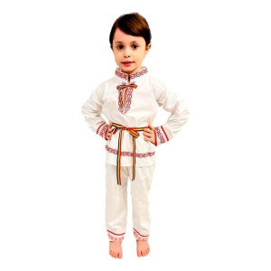 Costum national baietel, 3 piese, alb - rosu, 1 - 9 ani, Denikos® 0206 - Img 2
