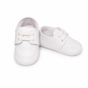 Pantofiori albi pentru botez baieti - eleganti, comozi si usori pentru bebelusi, Denikos® H055 - Img 3