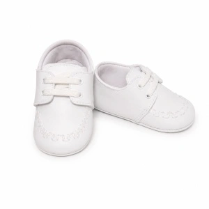 Pantofiori albi pentru botez baieti - eleganti, comozi si usori pentru bebelusi, Denikos® H055 - Img 3