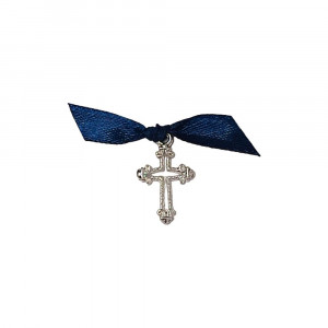 Set 25 cruciulite botez fundita bleumarin si cutie cadou Denikos® CB-23 - Img 2