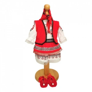 Set costum rochita nationala, trusou botez, cutie trusou si lumanare, decor traditional, Denikos® C9104 - Img 4