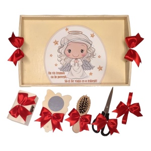 Set tavita mot ruperea turtei tema ingeras, fetita, fundite Rosii, Denikos® TV035 - Img 2