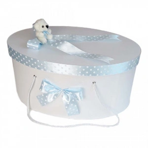 Set trusou botez, cutie trusou si lumanare, Ursulet, fundita bleu, Denikos® 16 - Img 4