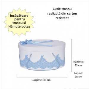 Cutie trusou botez dantela bleu eleganta si o fundita asortata, Denikos® 824 - Img 2