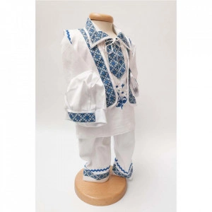 Set botez national baietel, trusou botez landou, lumanare si costum popular baiat, Denikos® 964 - Img 3