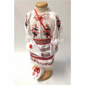 Set botez traditional fetita, trusou botez landou, lumanare si costum traditional, Denikos® 976 - Img 7