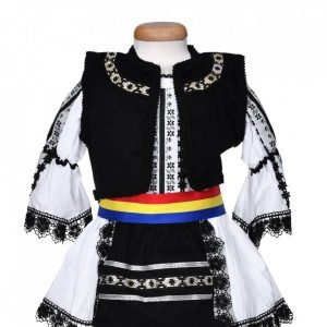 Set costum national fetita, trusou botez landou si lumanare, decor traditional, Denikos® C9284 - Img 5