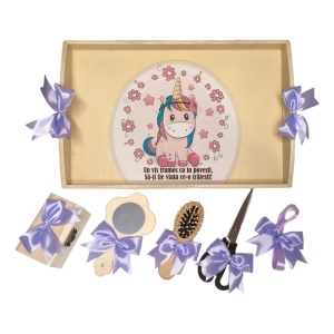Set tava mot ruperea turtei tema Unicorn, fetita, fundite Lila, Denikos® TV062 - Img 2