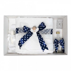 Trusou botez fundita bleumarin cu buline, cu ingeras, Denikos® 30