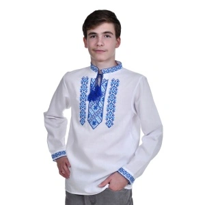 Ie nationala baieti, alba, broderie motive traditionale romanesti, Denikos®TD208