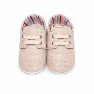 Pantofiori bej pentru botez baietel - eleganti, comozi si usori pentru bebelusi, Denikos® H056 - Img 2