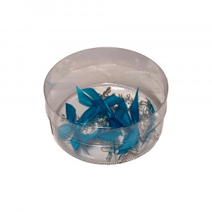 Set 25 cruciulite botez fundita turcoaz si cutie cadou Denikos® CB-30 - Img 4