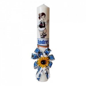 Set botez traditional baietel, trusou botez, lumanare si costum traditional baiat, Denikos® 739 - Img 2