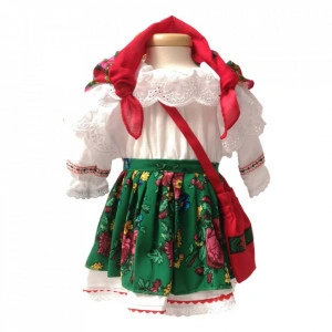 Set botez traditional fetita, trusou botez landou, lumanare si costum popular fata, Denikos® 972 - Img 7