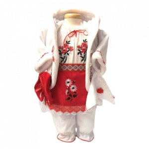 Set botez traditional fetita, trusou botez landou, lumanare si costum traditional, Denikos® 981 - Img 6